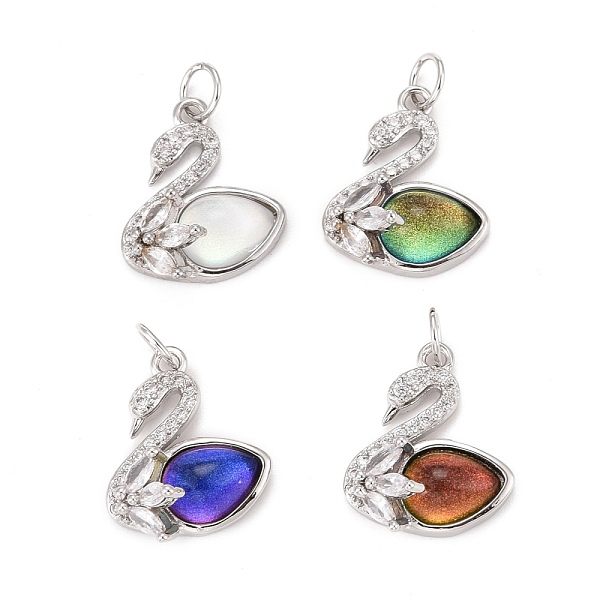 

PandaHall Brass Micro Pave Clear Cubic Zirconia Charms, with Platinum Plated Brass Loops & Glass, Cadmium Free & Nickel Free & Lead Free..., Multicolor