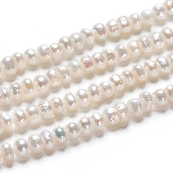 

PandaHall Natural Cultured Freshwater Pearl Beads Strands, Rondelle, Antique White, 4.8~5.5x3.5~4.5mm, Hole: 0.5mm, about 49pcs/strand, 7.01...