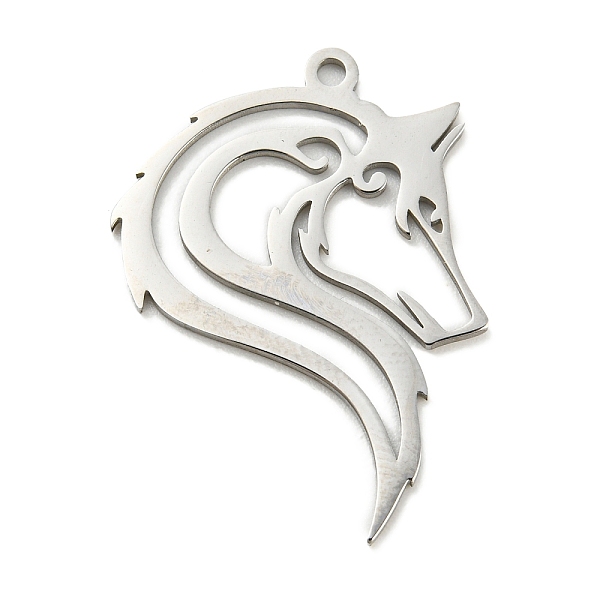 

PandaHall 304 Stainless Steel Pendants, Laser Cut, Wolf Head Charm, Stainless Steel Color, 28x20x1mm, Hole: 1.4mm 304 Stainless Steel Wolf