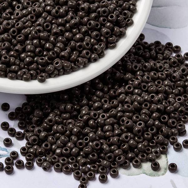 

PandaHall MIYUKI Round Rocailles Beads, Japanese Seed Beads, 8/0, (RR409) Opaque Chocolate, 8/0, 3mm, Hole: 1mm, about 19000~20500pcs/pound..., Brown