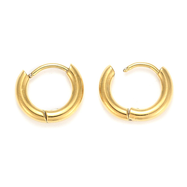 

PandaHall Ion Plating(IP) 304 Stainless Steel Huggie Hoop Earrings, Manual Polishing, Hypoallergenic Earrings, Thick Hoop Earrings, Ring...