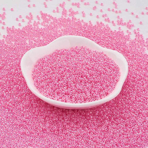 

PandaHall TOHO Japanese Seed Beads, Round, 11/0, (910) Ceylon Hot Pink, 2x1.5mm, Hole: 0.5mm, about 42000pcs/pound Glass Pink