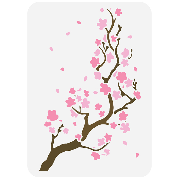

PandaHall Plastic Drawing Painting Stencils Templates, for Painting on Scrapbook Fabric Tiles Floor Furniture Wood, Rectangle, March Cherry...