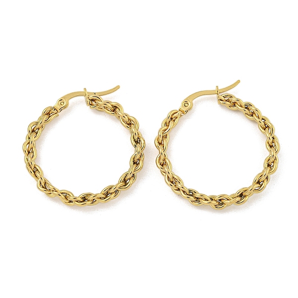 

PandaHall 304 Stainless Steel Earrings for Women, Round, Golden, 30x4mm 304 Stainless Steel Round