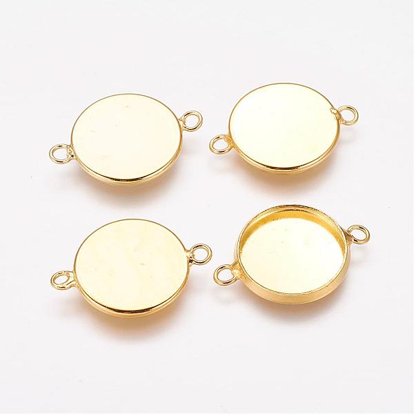 

PandaHall Flat Round Brass Bezel Cabochon Connector Settings, Plain Edge Bezel Cups, Lead Free & Cadmium Free, Golden, Tray: 14mm...