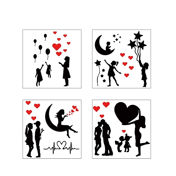 PandaHall CREATCABIN 4 Sets Lovesick Car Decals Banksy Inspired Stickers Waterproof Reflective for Cars Vehicles Women Bumper Window Laptop...