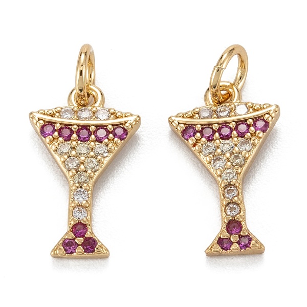 

PandaHall Brass Cubic Zirconia Charms, with Jump Ring, Long-Lasting Plated, Lead Free & Cadmium Free, Wine Glass, Real 18K Gold Plated...