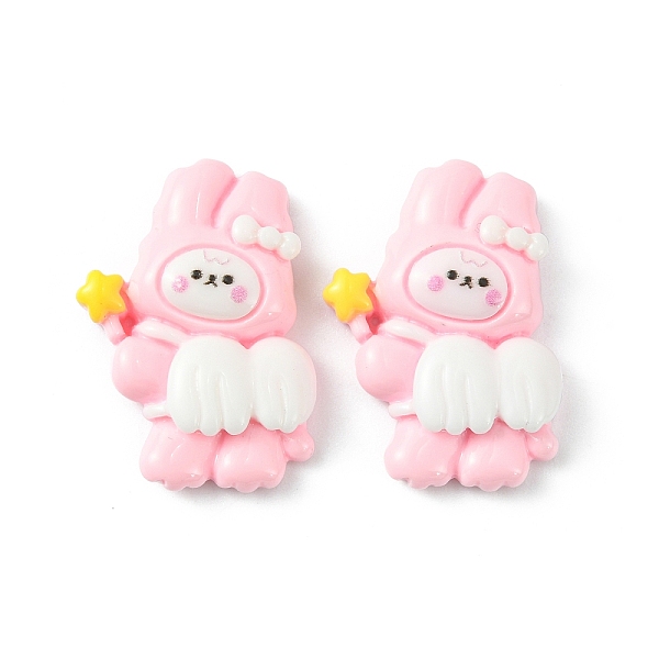 

PandaHall Opaque Cute Bunny Cabochons, Rabbit, Pink, 29x21x6.5mm Resin Rabbit Pink