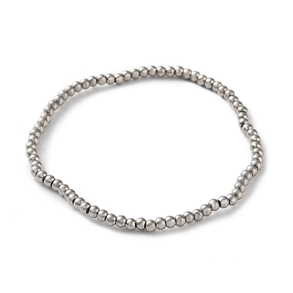 

PandaHall 316 Surgical Stainless Steel Round Beaded Stretch Bracelets, Stainless Steel Color, Inner Diameter: 2 inch(5.2cm), Wide: 3mm 316...