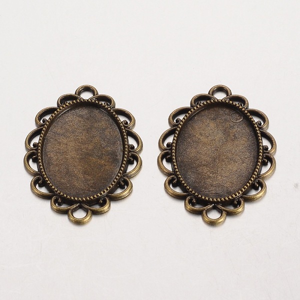 

PandaHall Oval Tibetan Style Alloy Cabochon Connector Settings, Lead Free & Nickel Free & Cadmium Free, Antique Bronze, Tray: 18x25mm...