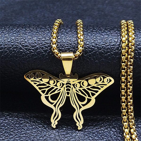 

PandaHall 304 Stainless Steel Necklaces, Butterfly Pendant Necklaces, Golden, 23.03 inch(58.5cm) 304 Stainless Steel Butterfly