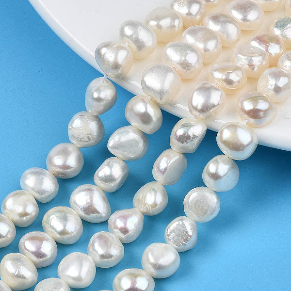 

PandaHall Natural Cultured Freshwater Pearl Beads Strands, Two Sides Polished, Seashell Color, 8~9.5x8.5~11.5x5~7.5mm, Hole: 0.7mm, about...