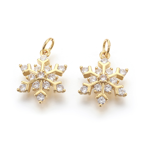 

PandaHall Brass Micro Pave Cubic Zirconia Pendants, Lead Free & Cadmium Free & Nickel Free, Snowflake, Real 18K Gold Plated, 13x17x4mm, Hole..., Clear