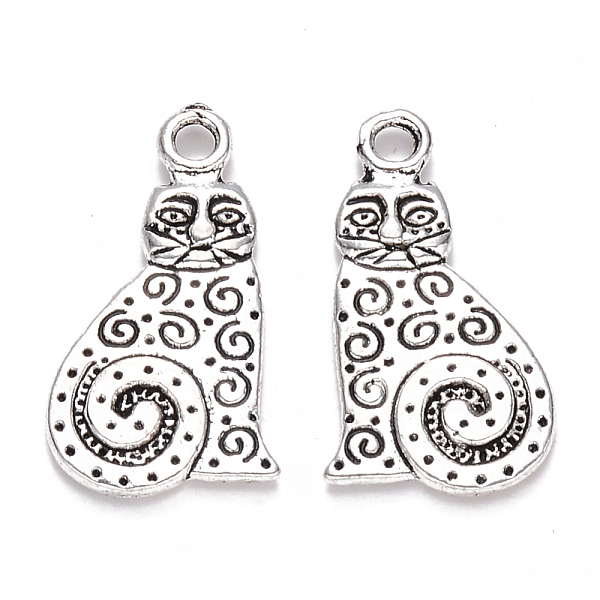 

PandaHall Tibetan Style Alloy Kitten Pendants, Cartoon Cat, Cadmium Free & Lead Free, Antique Silver, 22x12.5x2mm, Hole: 2mm, about...