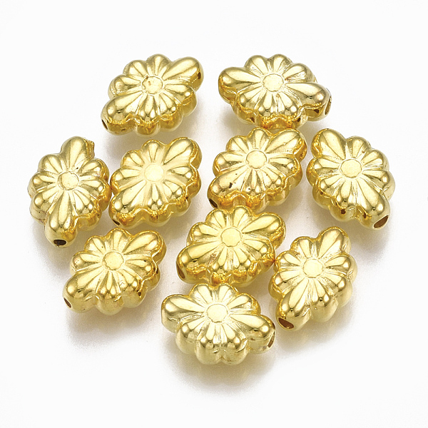

PandaHall CCB Plastic Beads, Flower, Golden, 11.5x8.5x4.5mm, Hole: 1~2mm, about 1700pcs/500g Plastic Flower