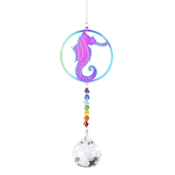 

PandaHall Stainless Steel with Glass Beaded Hanging Pendant Decorations, Suncatchers for Party Window, Wall Display Decorations, Sea Horse...