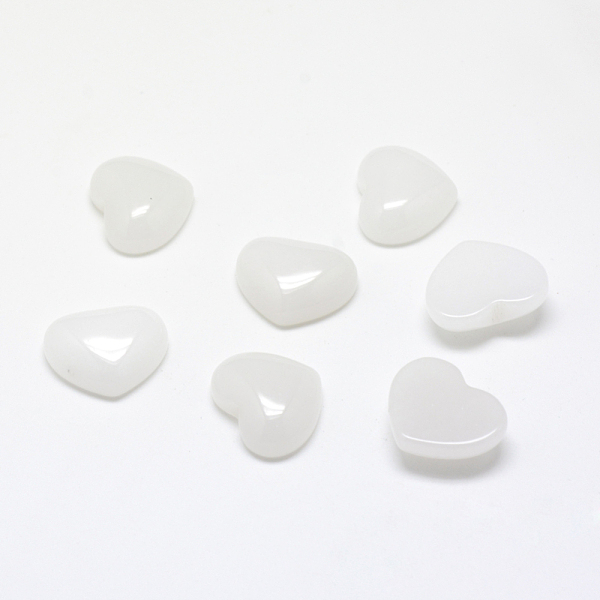 

PandaHall Natural White Jade Cabochons, Heart, 10x10x5mm White Jade Heart