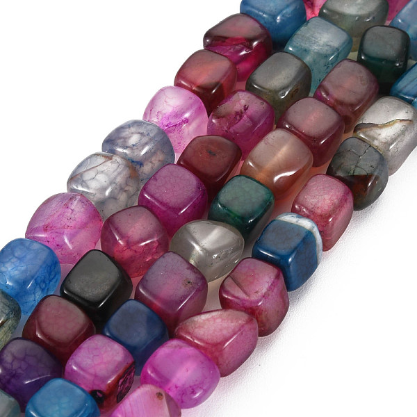 

PandaHall Natural Agate Beads Strands, Dyed & Heated, Cube, Old Rose, 5~8x4~8x4~6mm, Hole: 1.2mm, about 50pcs/strand, 14.76 inch(37.5cm)...