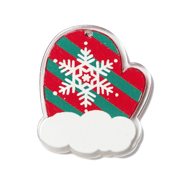 

PandaHall Opaque One-sided Printed Acrylic Pendants, for Christmas, Red, 39.5x32.5x2mm, Hole: 2mm Acrylic Clothes Red