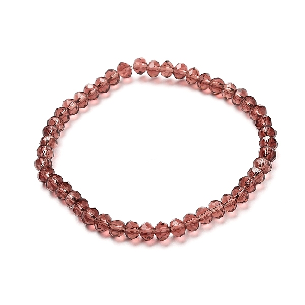 

PandaHall Faceted Glass Rondelle Beads Stretch Bracelet for Kid, Transparent Glass Bracelet, Pale Violet Red, 4x3.5mm, Inner Diameter: 1-7/8...