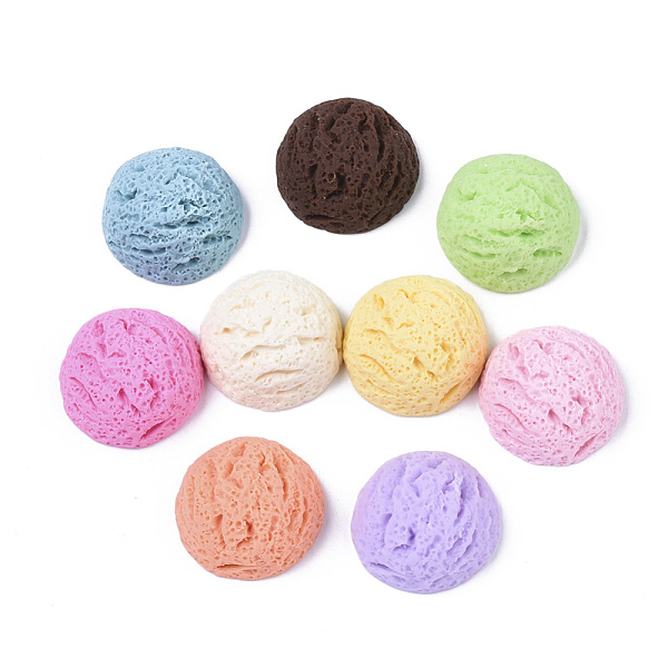 

PandaHall Opaque Resin Cabochons, Half Round/Dome, Mixed Color, 25x13mm Resin Half Round Multicolor