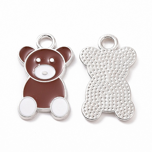 

PandaHall Alloy Enamel Pendants, Bear Charm, Platinum, 22x13x1.5mm, Hole: 2.5mm Alloy+Enamel Bear