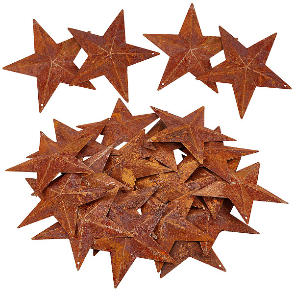 

PandaHall Rust Iron Big Pendants, Star, Sienna, 95x97x9mm, Hole: 1.6mm Iron Star Brown