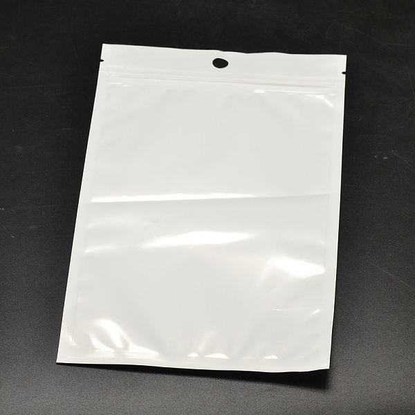 

PandaHall Pearl Film PVC Zip Lock Bags, Resealable Packaging Bags, with Hang Hole, Top Seal, Self Seal Bag, Rectangle, White, 15x10.5cm PVC...