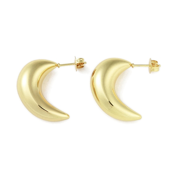 

PandaHall Ion Plating(IP) 304 Stainless Steel Stud Earrings for Women, Moon, Real 18K Gold Plated, 24.5x10mm 304 Stainless Steel Moon