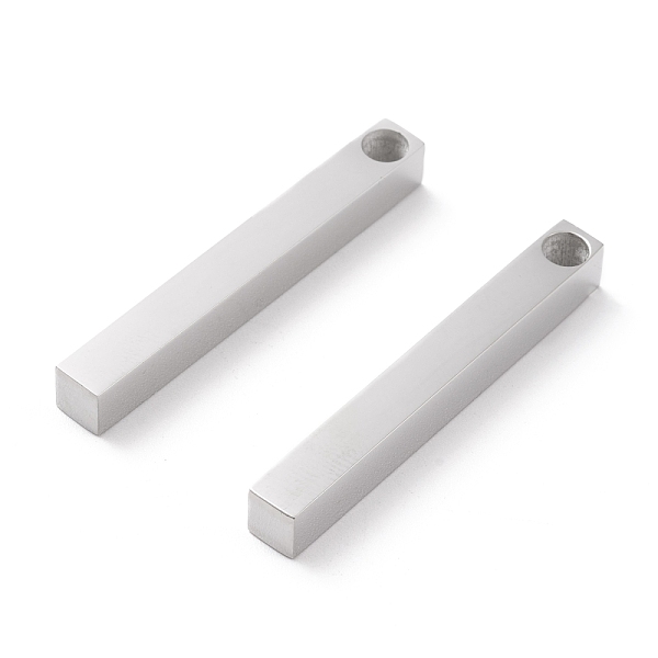 

PandaHall 304 Stainless Steel Polished Pendant, Bar, Stainless Steel Color, 40x5x5mm, Hole: 3~3.5mm 304 Stainless Steel Rectangle