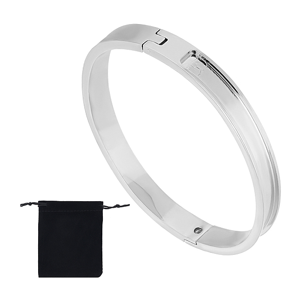 

PandaHall UNICRAFTALE 1pc Stainless Steel Half Grooved Cuff Bangle 5.8x5cm Inner Blank Bracelet for Inlay Empty Bangles Gemstone Leather...