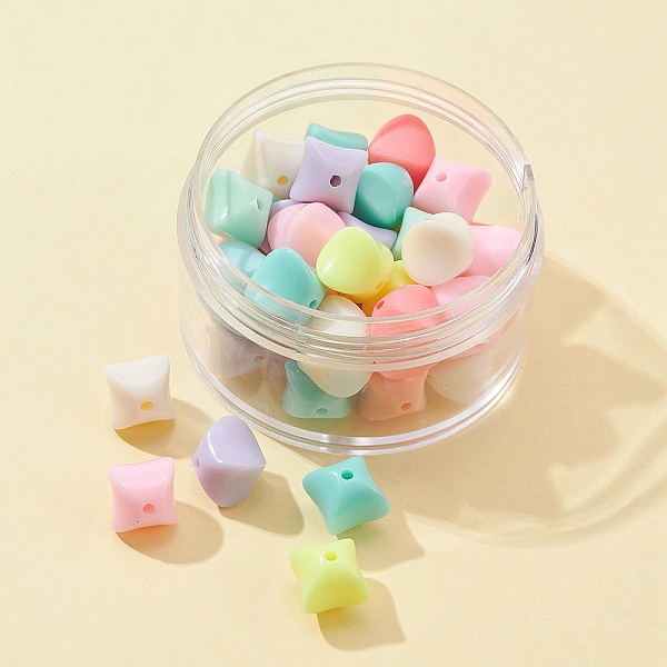 

PandaHall 42Pcs Opaque Acrylic Beads, Square, Mixed Color, 11.5x10x10mm, Hole: 2mm Acrylic Square Multicolor