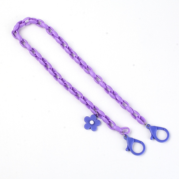 

PandaHall (Clearance Sale)Eyeglasses Chains, Neck Strap for Eyeglasses, with Acrylic Cable Chains, Flower, Slate Blue, 22.72 inch(57.7cm)...
