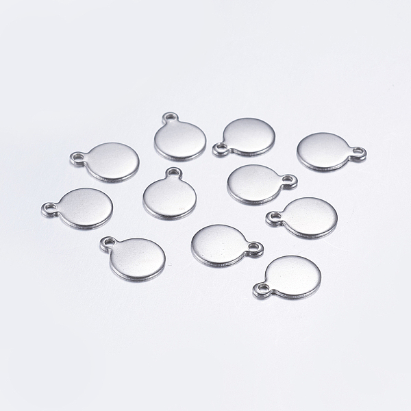 

PandaHall 304 Stainless Steel Charms, Stamping Blank Tag, Flat Round, Stainless Steel Color, 11x8x0.8mm, Hole: 1.2mm 304 Stainless Steel...