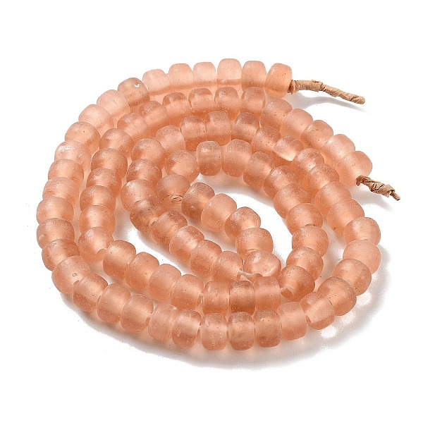 

PandaHall Handmade Nepalese Lampwork Beads, Frosted, Column, PeachPuff, 10x6.5~7mm, Hole: 2.8mm, about 94pcs/strand, 25.39''(64.5cm)..., Brown