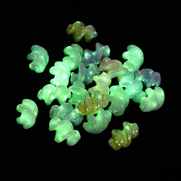 

PandaHall UV Plating Opaque Luminous Acrylic Beads, Iridescent, Spiral, Mixed Color, 22x15x14mm, Hole: 1.6mm Acrylic Others Multicolor