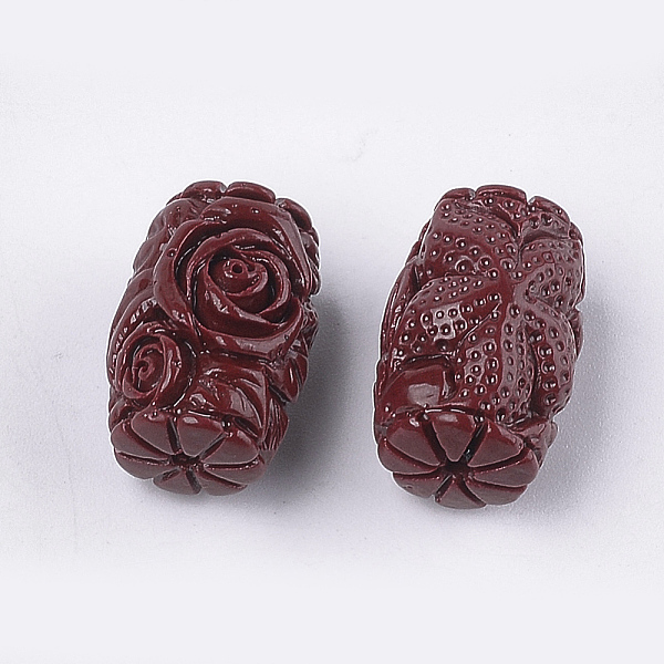 

PandaHall Synthetic Coral Beads, Dyed, Column with Flower, Brown, 22~23x14~14.5mm, Hole: 1.5mm Synthetic Coral Column Brown