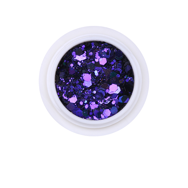 PandaHall Hexagon Shining Nail Art Decoration Accessories, with Glitter Powder and Sequins, DIY Sparkly Paillette Tips Nail, Indigo, Powder...