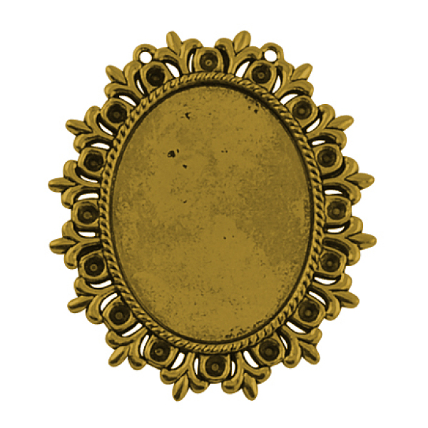 

PandaHall Tibetan Style Cabochon Settings for Cabochon & Rhinestone, Lead Free & Nickel Free & Cadmium Free, Antique Golden, 56x49x2mm...