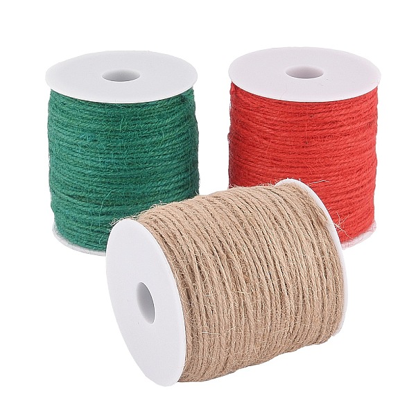 

PandaHall Earthy Colored Jute Cord, Jute String, Jute Twine, for DIY Macrame Crafting, Mixed Color, 2mm, 100m/roll, 3 colors, 1roll/color..., Multicolor