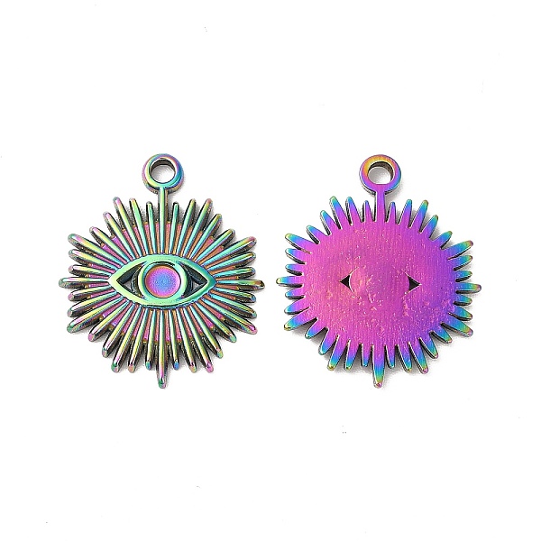 

PandaHall Ion Plating(IP) 304 Stainless Steel Pendant Cabochon Settings, Evil Eye, Rainbow Color, Tray: 3mm, 22x18.5x1.7mm, Hole: 2.1mm 304...