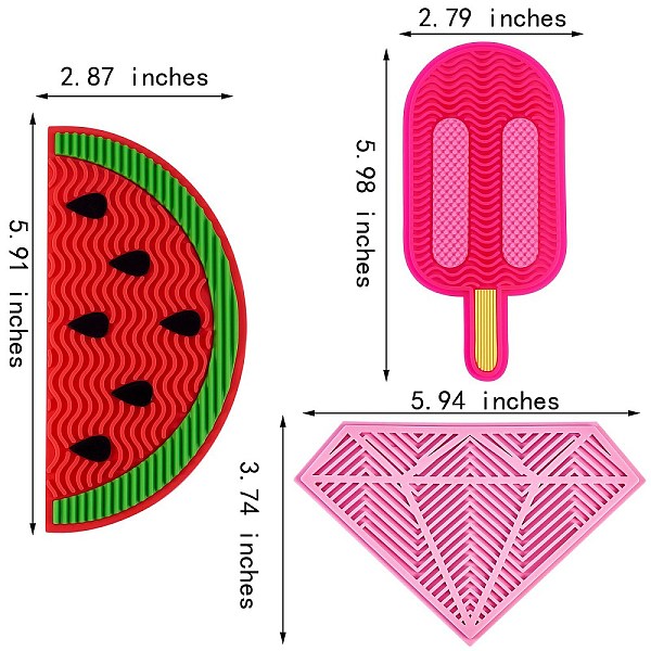 3個3スタイルシリコンメイククリーニングブラシスクラバーマットポータブル洗浄ツール