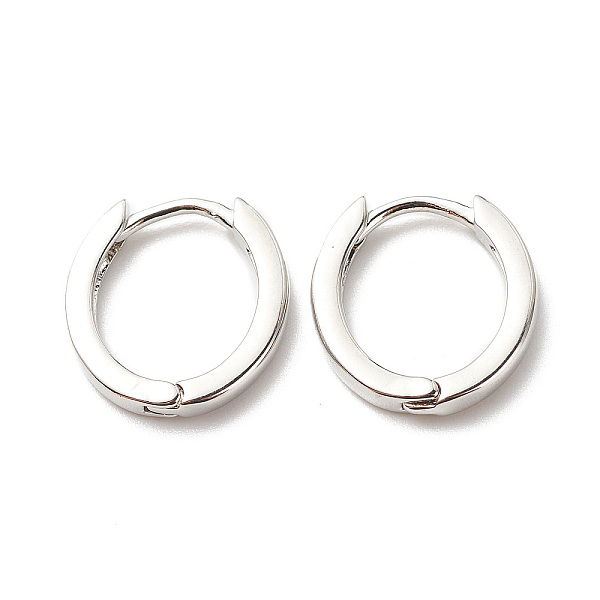 

PandaHall Brass Hinged Hoop Earrings for Women, Cadmium Free & Lead Free, Platinum, 15x13.5x2mm, Pin: 1mm Brass Ring