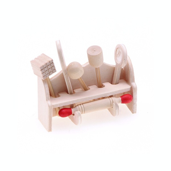 7Pcs Wood Cookware Set Mini Model