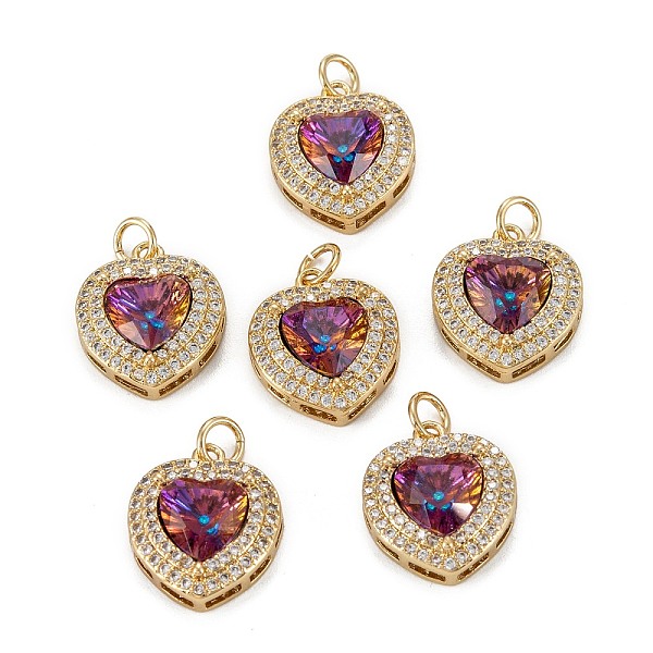 

PandaHall Brass Micro Pave Cubic Zirconia Pendants, Heart, Real 18K Gold Plated, Brown, 16.5x14x6mm, Hole: 3.4mm, Jump Ring: 5x0.8mm...
