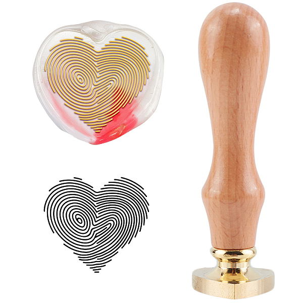 PandaHall DIY Scrapbook, Brass Wax Seal Stamp with Handle, Wood Grain Pattern, 2.5cm Brass Others