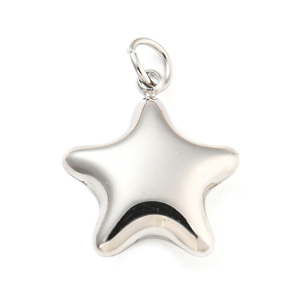 

PandaHall 304 Stainless Steel Charms, with Jump Ring, Star Charm, Stainless Steel Color, 13x11.5x4.5mm, Hole: 3mm 304 Stainless Steel Star