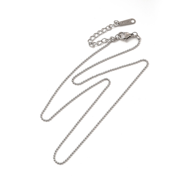 

PandaHall 304 Stainless Steel Ball Chain Necklace for Women, Stainless Steel Color, 16.10 inch(40.9cm) 304 Stainless Steel