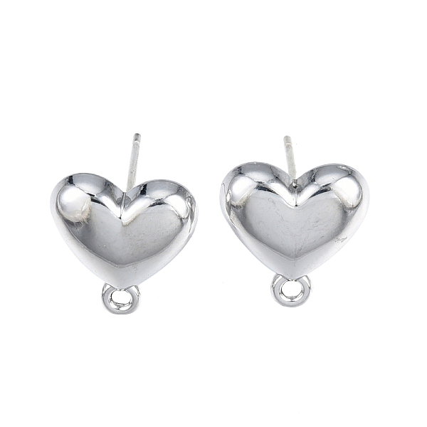 

PandaHall Alloy Stud Earring Findings, with Horizontal Loops and 304 Stainless Steel Pins, Heart, Cadmium Free & Nickel Free & Lead Free...