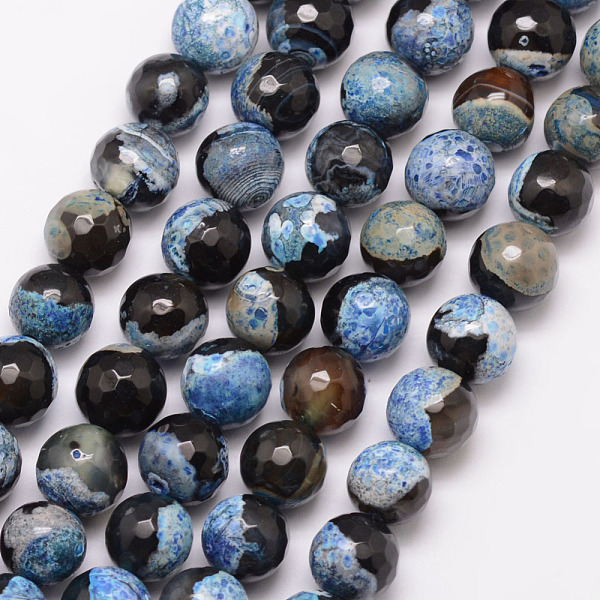 

PandaHall Natural Fire Crackle Agate Bead Strands, Round, Grade A, Faceted, Dyed & Heated, Light Sky Blue, 10mm, Hole: 1mm, about...